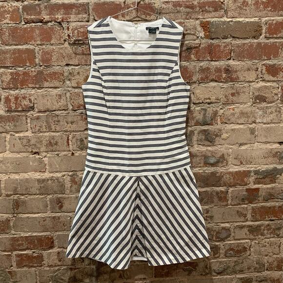 Theory Alaqua Drop Waist Striped Flare Dress Size 2 - Picture 2 of 5